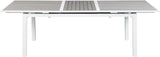 Nizuc Outdoor Extendable Patio Dining Table - Sleek White Aluminum Frame for Stylish Gatherings