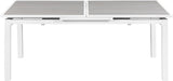 Nizuc Outdoor Extendable Patio Dining Table - Sleek White Aluminum Frame for Stylish Gatherings