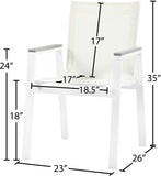 Nizuc Contemporary Outdoor Patio Dining Arm Chair Set of 2 with Durable Waterproof Mesh Fabric