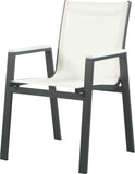 Nizuc Contemporary Outdoor Patio Dining Arm Chair Set of 2 with Durable Waterproof Mesh Fabric