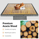 5 Piece Patio Wicker Dining Sets For 4, Rattan