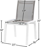 Nizuc Outdoor Patio Dining Chair Set - Stylish Waterproof Mesh Fabric & Durable Aluminum Frame