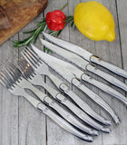 Laguiole Stainless Steel Steak Knife & Fork Set, 8pc