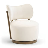 Elara - Velvet Upholstered Swivel Accent Chair - Stained Brown