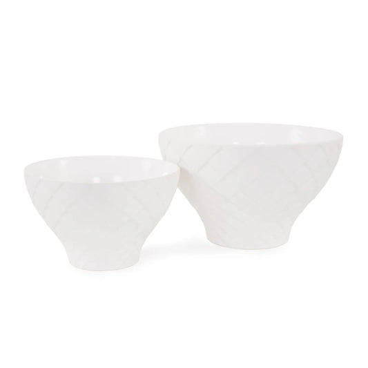 White Harlequin Earnware Pot- Large