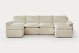 DERVAL 141" 4-Seater Sofa with 2 Ottomans