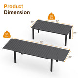 Aluminum Expandable Patio Dining Table, 82"-121"