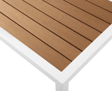 Nizuc Contemporary Outdoor Patio End Table with Durable Aluminum Frame for Stylish Relaxation