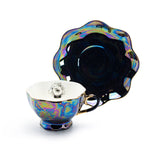 Witchy Black Gold Luster Tea Cup & Saucer Set