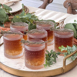 10 oz Textured Beaded Clear Drinking Glasses Set of 6