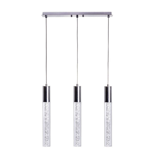 Acrylic Cylinder Chandelier // 3 Light