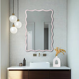 Maya Rectangular Waved Edge Mirror in Glossy Lilac