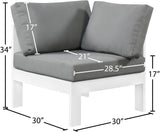 Nizuc Contemporary Outdoor Corner Chair with Waterproof Fabric and Sturdy Aluminum Frame Design