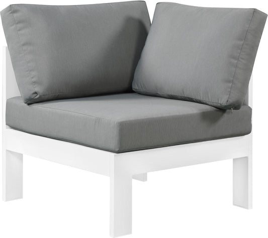 Nizuc Contemporary Outdoor Corner Chair with Waterproof Fabric and Sturdy Aluminum Frame Design