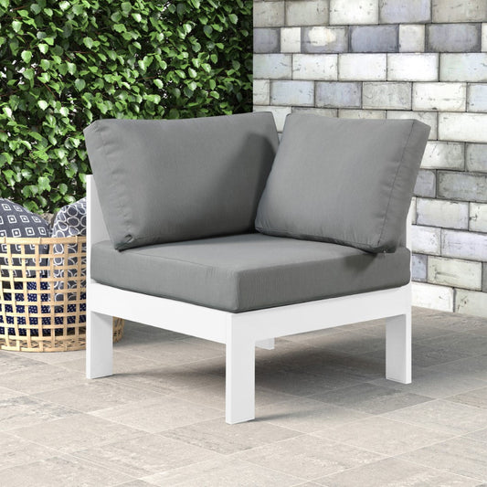 Nizuc Contemporary Outdoor Corner Chair with Waterproof Fabric and Sturdy Aluminum Frame Design