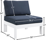 Nizuc Contemporary Outdoor Modular Patio Chair with Durable Waterproof Fabric for All-Weather Use