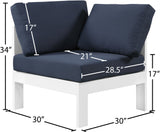 Nizuc Contemporary Outdoor Corner Chair with Waterproof Fabric and Sturdy Aluminum Frame Design