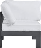 Nizuc Contemporary Outdoor Corner Chair with Waterproof Fabric and Sturdy Aluminum Frame Design