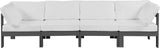 Nizuc Contemporary Outdoor Modular Sofa with Waterproof Fabric and Sturdy Aluminum Frame Design