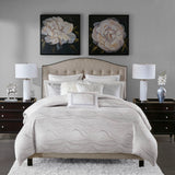 Glam Comforter/Duvet Cover Set with Removable Insert, White