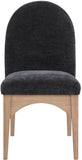 Waldorf Dining Chair - Elegant Chenille Fabric Arm Chair with Solid Ash Wood and Natural Finish