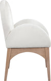 Waldorf Dining Chair - Elegant Chenille Fabric Arm Chair with Solid Ash Wood and Natural Finish