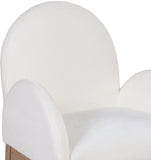 Waldorf Dining Chair - Elegant Chenille Fabric Arm Chair with Solid Ash Wood and Natural Finish