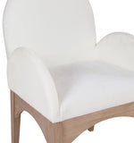 Waldorf Dining Chair - Elegant Chenille Fabric Arm Chair with Solid Ash Wood and Natural Finish