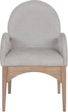 Waldorf Dining Chair - Elegant Chenille Fabric Arm Chair with Solid Ash Wood and Natural Finish