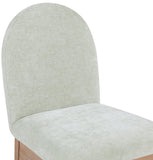Waldorf Dining Chair - Elegant Chenille Fabric Arm Chair with Solid Ash Wood and Natural Finish