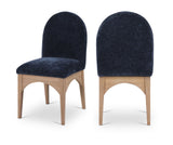 Waldorf Dining Chair - Elegant Chenille Fabric Arm Chair with Solid Ash Wood and Natural Finish