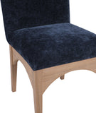 Waldorf Dining Chair - Elegant Chenille Fabric Arm Chair with Solid Ash Wood and Natural Finish