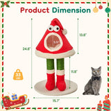 Christmas Cat Tree Tower For Indoor Cats – Santa Hat Design