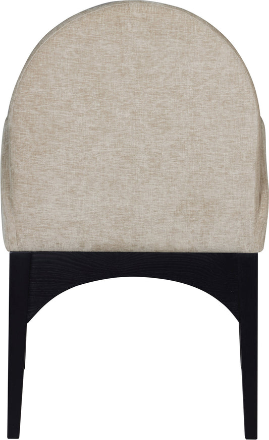 Waldorf Dining Chair - Elegant Chenille Armchair with Solid Ash Wood Frame for Stylish Dining Spaces