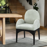 Waldorf Dining Chair - Elegant Chenille Armchair with Solid Ash Wood Frame for Stylish Dining Spaces