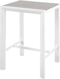 Nizuc Contemporary Outdoor Aluminum Square Bar Table with Sleek Design for Stylish Entertaining