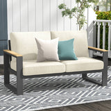 Aluminum Outdoor Loveseat, All-Weather Metal Patio Loveseat