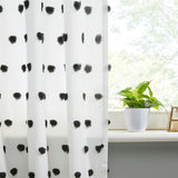 Pom-Pom Semi Sheer Window Curtain, Black
