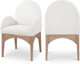 Waldorf Elegant Boucle Fabric Dining Arm Chair - Luxurious Comfort with Solid Ash Wood Frame