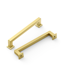 DESIGN3818 Brushed Brass Cabinet Pulls for White Cabinets | Modern Organic Pull, 3.75"