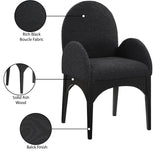 Waldorf Boucle Fabric Dining Arm Chair - Elegant Solid Ash Wood Design for Cozy Dining Experiences