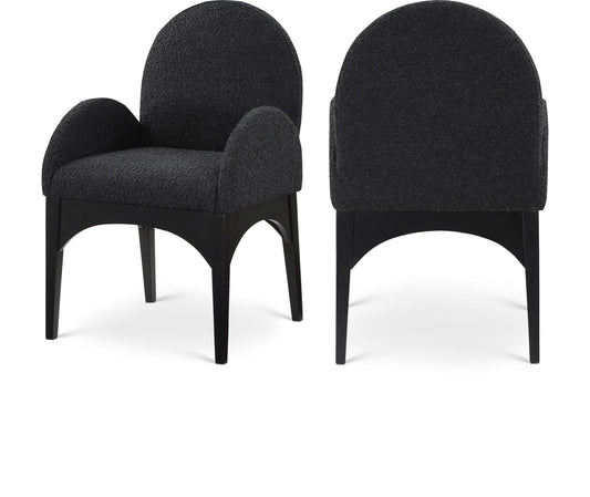 Waldorf Boucle Fabric Dining Arm Chair - Elegant Solid Ash Wood Design for Cozy Dining Experiences