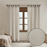 Plaid Fleece Lining Window Panel, Ivory
