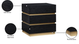 Zaylan Night Stand - Elegant Oak Veneer Design with Brushed Brass Accents for a Chic Bedroom Look