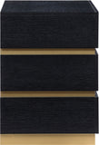 Zaylan Night Stand - Elegant Oak Veneer Design with Brushed Brass Accents for a Chic Bedroom Look