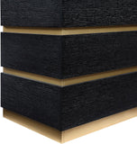Zaylan Night Stand - Elegant Oak Veneer Design with Brushed Brass Accents for a Chic Bedroom Look