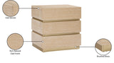 Zaylan Night Stand - Elegant Oak Veneer Design with Brushed Brass Accents for a Chic Bedroom Look