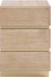 Zaylan Night Stand - Elegant Oak Veneer Design with Brushed Brass Accents for a Chic Bedroom Look