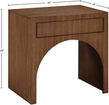August Nightstand - Elegant Mid Century Design with Push-to-Open Drawer for Stylish Bedroom Storage