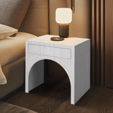 August Nightstand - Elegant Mid Century Design with Push-to-Open Drawer for Stylish Bedroom Storage